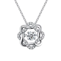Elegante 925 Silber Sternkette mit tanzendem Moissanit-Anhänger auf weißem Hintergrund - 925er Silber / 0.5 Carat / Weißgold