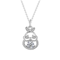 Collana con ciondolo a coniglio in argento S925 e moissanite lucida da donna - Argento 925 / Moissanite da 0,5 carati (Colore Oro Bianco)