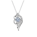 Collana in argento sterling 925 con ciondolo ala d'angelo e pietra moissanite lucida - Moissanite da 0,5ct (Colore Oro Bianco)
