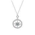 925 zilveren noordster hanger ketting met zirkonia en een lange trui ketting voor dames - 925 zilver / Zilver (0,5 ct Moissanite)