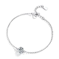 Minimalistisches 925er Sterling Silber Armband mit runder Moissanit-Sechskantfassung für Damen - Sechs-Krappen-Inlay (1ct) / 925 Sterling Silber (Weissgold Beschichtet)
