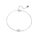 Verstellbares Armband aus 925er Sterlingsilber mit funkelndem Moissanit im Sechs-Klauen-Design - Vier-Krappen-Inlay (30 Punkte) / 925 Sterling Silber (Weissgold Beschichtet)