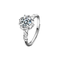 Ring aus 925 Sterling Silber mit großem Moissanit und spiralförmigem Band-Design - Hochzeitskleid Damenring (Platinsilber)