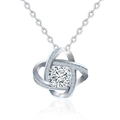 Elegant S925 sterling silver four-leaf moissanite pendant necklace with bright white finish - 1 Carat Moissanite / 925 Silver