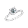 Anillo clásico de plata S925 con moissanita halo y banda entrelazada de pavé - US 5 / Oro Blanco (0,5 ct de Moissanita)