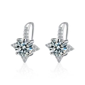 Elegant S925 sterling silver moissanite starburst drop earrings with brilliant reflection - 1 Carat Eight-pointed Star Style (XTZ003)