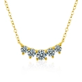 Elegant gold 925 silver necklace with graduated moissanite smile curve pendant - 0.62ct Moissanite / Gold