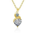 Elegant gold-plated S925 silver necklace with heart-shaped moissanite pendant - Moissanite(Heart 8mm) / Gold