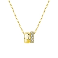 Collar de doble círculo en plata S925 dorada con brillantes piedras de moissanita - Moissanita de 34 Puntos / Dorado