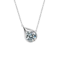 S925 sterling zilveren ketting met druppelvormige moissaniet hanger op witte basis - 1 Karaat Moissanite / Traan Ketting (Zilverkleur)