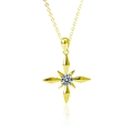 Elegante collar de plata S925 dorada con colgante de estrella de moissanita brillante - Moissanita de 0,5 Quilates / Dorado