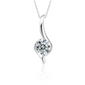 Elegante collar de plata de ley S925 con moissanita y colgante en forma de S fondo blanco - 1ct Moissanita (Plata 925) / Oro Blanco
