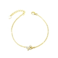 S925 sterling silver gold butterfly bracelet with brilliant zircon stones and lobster clasp - 40 Points Moissanite / Butterfly Love Flower Bracelet (Gold Color)
