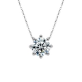 Collana classica in argento sterling 925 con pendente moissanite e castone a 6 griffe - 1 Carato Moissanite / Oro bianco