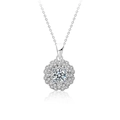 S925 Sterling Silber Kaleidoskop Blumenkette mit Moissanit-Anhänger auf weißem Hintergrund - 0,5 Karat Moissanit / Kaleidoskop Halskette-Silbergold (XMA007)