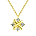 Moissanite X-letter ketting hanger met 18K goudlaag over 925 sterling zilver - 40 Punten Moissaniet / Goud