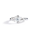 S925 sterling silver marquise cut moissanite ring with elegant curved diamond accents - Childhood Sweetheart Male Ring - Marquise 4x8mm (6136646151224) / White Gold