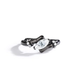 Black S925 silver moissanite ring with unique bamboo-shaped band and marquise-cut stone - Childhood Sweetheart Male Ring - Marquise 4x8mm (6136646151226) / Bronze