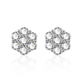 Eleganti orecchini a lobo a fiocco di neve in argento 925 con moissanite scintillante - 0,1ct Moissanite / Argento 925