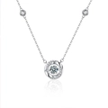 Elegante Mobius Halskette aus S925 Sterlingsilber mit glitzerndem Moissanit-Anhänger - 0,5 Karat Moissanit / 925er Silber