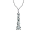 Collier en argent S925 avec cinq pierres de Moissanite dégradées en rangée - Collier 5 Pierres (Moissanite 69 Points) / Or blanc