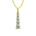 Collier en argent 925 avec pendentif doré vertical orné de moissanites en dégradé - Collier 5 Pierres (Moissanite 69 Points) / Or