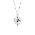 Collana elegante in argento S925 con tre pietre moissanite e design a onde - Gemelli 21 Maggio-21 Giugno (Color Oro Bianco)