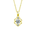 Collana Art Déco in argento S925 dorato con pietre di moissanite brillanti incastonate - Gemelli 21 Maggio-21 Giugno (Color Oro)