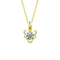 Collier signe Taureau en argent S925 doré avec pendentif en moissanite ronde brillante - Taureau 20 Avr-20 Mai (Couleur Or)