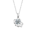 Collier zodiaque en argent S925 avec pendentif en moissanite étincelante et ronde - Lion 23 Juil-22 Août (Couleur Or Blanc)