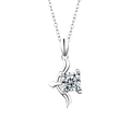Collier Sagittaire en argent S925 avec moissanite ronde et finition argentée élégante - Sagittaire 23 Nov-21 Déc (Couleur Or Blanc)