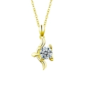 Collier zodiaque doré avec pierre de moissanite étincelante et motif ondulé - Sagittaire 23 Nov-21 Déc (Couleur Or)
