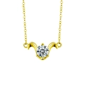 Collier signe du zodiaque en argent S925 plaqué or 18K avec pendentif brillant en moissanite - Bélier 21 Mars-19 Avr (Couleur Or)