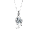 Collier zodiaque en argent sterling S925 avec une pierre moissanite ronde brillante - Vierge 23 Août-22 Sept (Couleur Or Blanc)