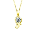 Collier zodiaque en argent S925 plaqué or avec pierre de moissanite brillante - Vierge 23 Août-22 Sept (Couleur Or)