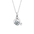 Collier Moissanite en argent sterling S925 avec pendentif en spirale étincelant - Capricorne 22 Déc-19 Jan (Couleur Or Blanc)