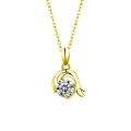 Collier zodiaque en moissanite finition dorée avec design artistique fluide - Capricorne 22 Déc-19 Jan (Couleur Or)