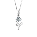 Collier pendentif zodiaque Scorpion en argent S925 avec une pierre précieuse moissanite - Scorpion 24 Oct-22 Nov (Couleur Or Blanc)