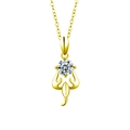Collier élégant avec pendentif chat doré et pierre centrale en moissanite étincelante - Scorpion 24 Oct-22 Nov (Couleur Or)