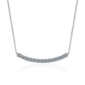 Elegant 925 sterling silver smile necklace featuring sparkling moissanite curved pendant - 1.3ct Moissanite / White Gold
