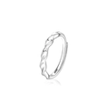 Minimalist S925 sterling silver twisted wave ring with adjustable open band design - Adjustable Open / Men's Ring (Plain Band)
