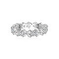 Classic marquise cut moissanite ring in 925 sterling silver with floral leaf design - US 6 / White Gold