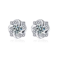 Eleganti orecchini a girandola in argento S925 con scintillanti pietre di moissanite - 0.3ct+0.3ct Moissanite / Argento
