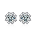 Elegante S925 Sterlingsilber Schneeflocken Ohrstecker mit funkelndem Moissanit-Stein - Schneeflocke Moissanit Stil / Silber