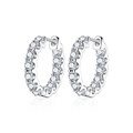 Elegant 925 sterling silver moissanite hoop earrings with a sparkling pave setting - Full Pave Bull Head Style Earrings / 2.6 Carat Moissanite (925 Silver Platinum Color)