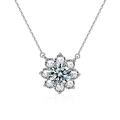S925 Sterlingsilber Sonnenstrahl Halskette mit brillantem Moissanit Anhänger - Moissanit-Stil / Silber