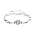 S925 sterling silver bracelet featuring an oval moissanite stone and rectangle links - 1ct Moissanite (White Gold Plated)