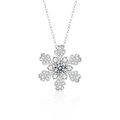 Elegante colgante de copo de nieve en plata de ley S925 con piedras de moissanita brillo - Moissanita de 0,5 Quilates