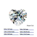 D Color VVS Heart Cut Moissanite stone size chart from 0.5 to 5.0 carats for jewelry - 0.5ct / Heart Shape