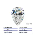 Pear shape moissanite gemstone D color VVS clarity with carat size chart and GRA certificate - 0.5ct / Pear